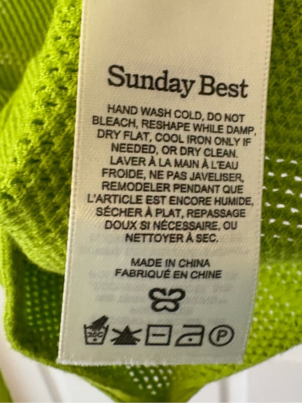 Aritzia Sunday Best Green Down Town Mesh Knit Crewneck Sweater Top Extra Small - Picture 8 of 15